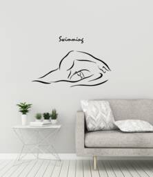 Swimmer Vinyl Wall Decal Swimming Pool Swim Sports School Gym Stickers Mural 3031Di - thumbnail 1