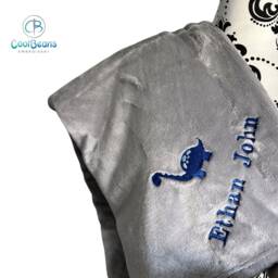 Personalised Children's Blanket - Plush Fleece Embroidered Dinosaur - thumbnail 2