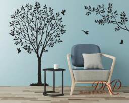 Tree Wall Decal, Living Room Decals, White Decal Stickers, Wall Graphic, Home Decor-Dk315