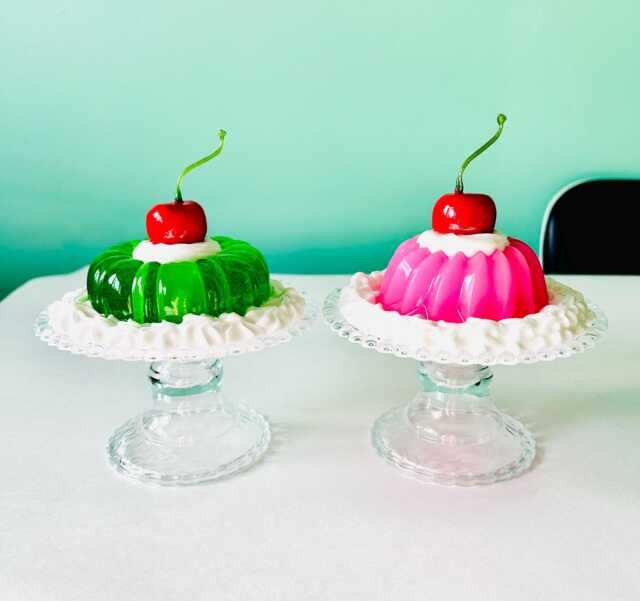 Extra Whipped Cream Mini Colorful Jelly Cake Fake Food Dopamine Decor Quirky Funky Kitschy Retro Pop Art - image 1