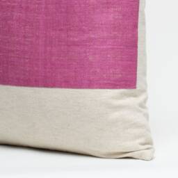 Hmong Hill Tribe Hemp Throw Pillow - Hot Pink Striped Cushion - 20x20 - thumbnail 3