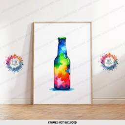 Colourful Kitchen Beer Prints - Set Of 3 Pictures - Watercolor Posters Lover Wall Art Home Decor Dining Room Print - thumbnail 3