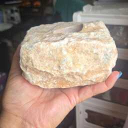 Orange Calcite Candle Holder, Stone Crystal Decor - thumbnail 3