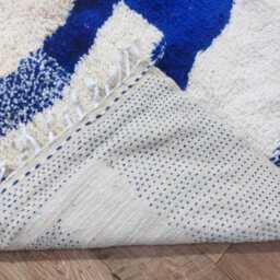 Handmade Blue Moroccan Rug - Diamond Beni Ourain, Custom Size - thumbnail 4