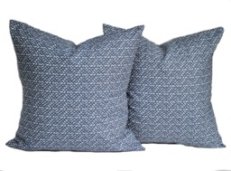 Two Quality Premier Pillow Covers, Cushion, Decorative Throw Pillow, Navy Accent Blue Dot Case - thumbnail 1