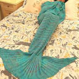 Personalised Mermaid Tail Blanket - Glimmering Kelp Kiss Siren Green Rainbow Gift - thumbnail 2