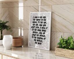 Hip Hop Lyrics Typography Wall Art Print Music Poster Rappers Delight Quote Black White Modern Home Decor Gift For Lovers - thumbnail 1