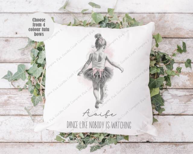 Ballet Dancer Cushion, Ballerina Gift, Gift, Girl, Dancer, Teacher Dance Like Nobody Is Watching - image 1