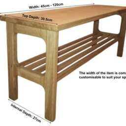 Handmade Solid Oak Mudroom Bench Entryway Shoe Storage - thumbnail 3