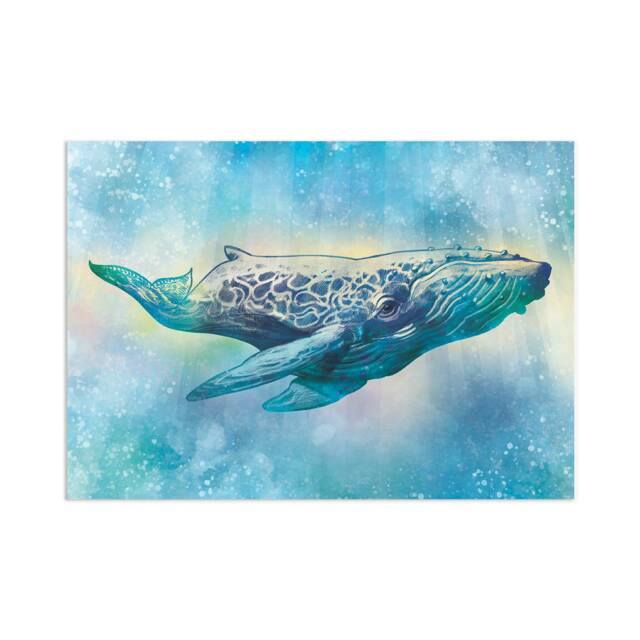 Humpback Whale Art Print Poster Wall Decor Beautiful Watercolour Pencil Drawing Artwork Sea Orca Dolphin Ocean Nature Planet Earth Tattoo A3 - image 1