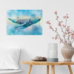 Humpback Whale Art Print Poster Wall Decor Beautiful Watercolour Pencil Drawing Artwork Sea Orca Dolphin Ocean Nature Planet Earth Tattoo A3 - thumbnail 2