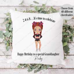 Personalised Cheerleader Gift, Cushion, Girl, Cheerleading Gift For Her, Cheerleader, Cheerleading, Cheer Girl - thumbnail 2