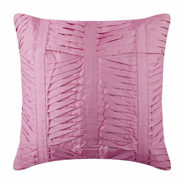 "Decorative Pintucks, Textured, Striped Pink Euro Pillow Cover 24""x24""/26""x26" - image 1