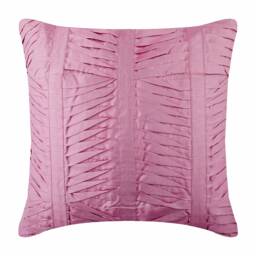 "Decorative Pintucks, Textured, Striped Pink Euro Pillow Cover 24""x24""/26""x26" - thumbnail 1