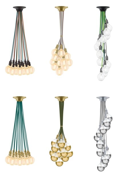 14 Pendant Light Cluster - Chandelier Lighting Led Living Room Hanging Ceiling Fixture Custom Green, Brass, Modern Unique - image 1