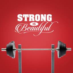 strong Is Beautiful Vinyl Wall Words, Fitness Decal, Workout Motivation, New Years Resolution - thumbnail 1