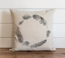 Feather Wreath 20 X Pillow Cover // Everyday Tribal Throw Gift For Her Accent - thumbnail 1
