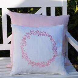 Linen Cushion Pink, Cover Button Placket With Twirl Buttons, Size Selectable 40X40-45X45-50X50-40X60-60 X 60 cm, Rose, Cushion Cover, Sofa Cushion - thumbnail 4