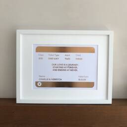 New Home Gift For Couples, Transport Him, From Her, Train Print, Ticket First Anniversary - thumbnail 2