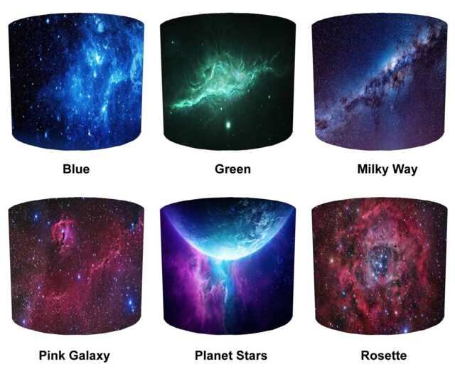 Galaxy Nebula Stars Drum Lampshade For Ceiling Light Pendants Or Table Lamp Bases - image 1