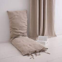 Linen Pillow Cover. Washed Soft Linen Pillowcase With Ties. Stylish Custom Size For Bedroom - thumbnail 2