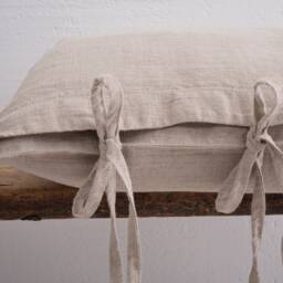 Linen Pillow Cover. Washed Soft Linen Pillowcase With Ties. Stylish Custom Size For Bedroom - thumbnail 3
