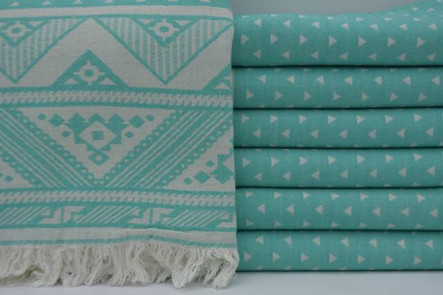 "Turkish Towel, Aztec Towel, Peshtemal Towel, Hammam Towel, Double Face Towel, 36""x70" - image 1