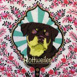 Handmade Dog Lampshade Tula Pink Besties Fabric, Table Or Ceiling, Quirky Home Decor - thumbnail 3