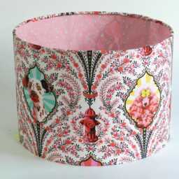 Handmade Dog Lampshade Tula Pink Besties Fabric, Table Or Ceiling, Quirky Home Decor - thumbnail 1