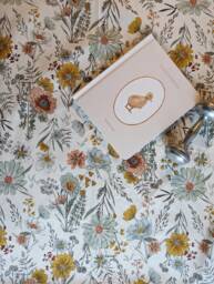Floral Fitted Crib Sheet Muted Pink, Green, Yellow, Ivory Garden - 100% Cotton