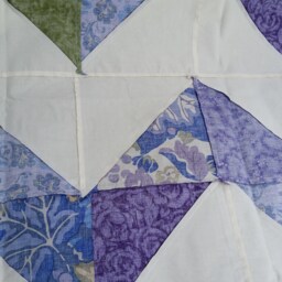 Unfinished Quilt Top, Modern Queen Quilt, Chevron Pattern, Queen Blanket, Green, Purple, Navy, Cream, Quilt Kit, Ready To - thumbnail 4