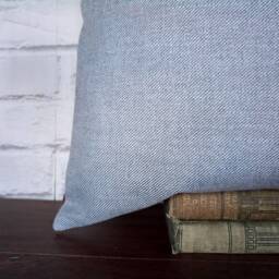 Light Blue-Gray Denim Pillow Cover - Modern Scandinavian Home Decor - thumbnail 2