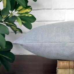 Light Blue-Gray Denim Pillow Cover - Modern Scandinavian Home Decor - thumbnail 3