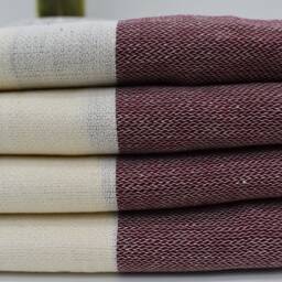 Burgundy Towel 40x70 Turkish Beach Towel, Organic Cotton Towel, Bath Towel, Dish Towel, Kitchen Towels Striped Soft Bll-Itlyn - thumbnail 2
