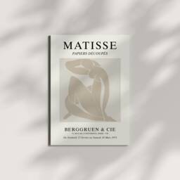 Matisse Art Prints Set Of 3, Beige Paper Cut-Out Style - thumbnail 3