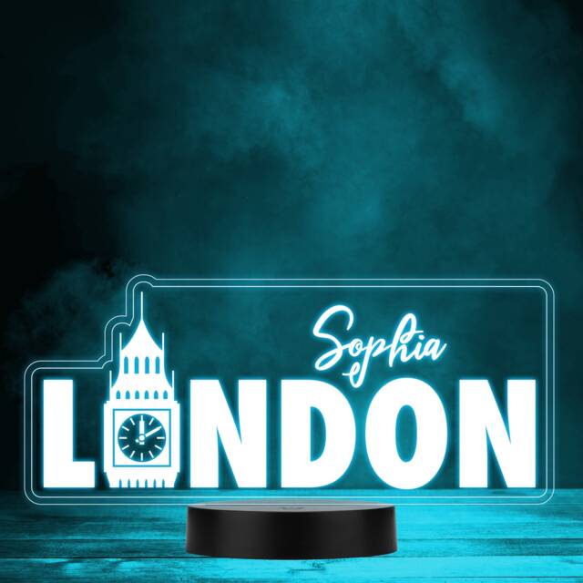 London Text UK Big Ben Colour Changing Led Lamp Personalised Gift Night Light - Bedroom - image 1