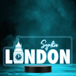 London Text UK Big Ben Colour Changing Led Lamp Personalised Gift Night Light - Bedroom - thumbnail 1