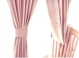 Pair Of Blush Pink Velvet Curtains, Bedroom Living Room Custom Curtains