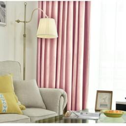 Pair Of Blush Pink Velvet Curtains, Bedroom Living Room Custom Curtains - thumbnail 2