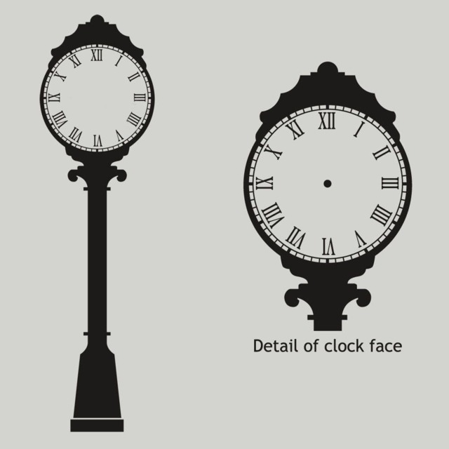 Unique Wall Clock Vinyl Decal - Life Size City Street in Your Choice Of Colors - image 1