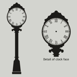 Unique Wall Clock Vinyl Decal - Life Size City Street in Your Choice Of Colors