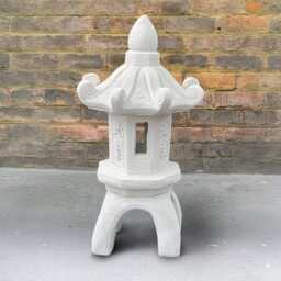 Stone Zen Garden Pagoda Statue Cement Lantern Sculpture Japanese Ornament Concrete Asian Figure Handmade Yard Art Gift - thumbnail 2