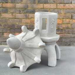 Stone Zen Garden Pagoda Statue Cement Lantern Sculpture Japanese Ornament Concrete Asian Figure Handmade Yard Art Gift - thumbnail 3