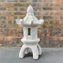 Stone Zen Garden Pagoda Statue Cement Lantern Sculpture Japanese Ornament Concrete Asian Figure Handmade Yard Art Gift - thumbnail 4
