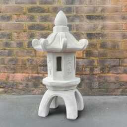 Stone Zen Garden Pagoda Statue Cement Lantern Sculpture Japanese Ornament Concrete Asian Figure Handmade Yard Art Gift - thumbnail 1