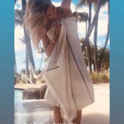 Turkish Fouta Beach Towel, Terry Cloth Back, Extra Large Hammam Towel - thumbnail 3