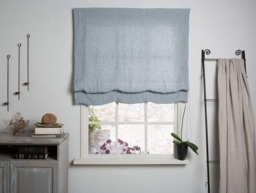 Linen Roman Blind - Shade-Roman in Grey Blue Color-Hardware Is Included Made To Measure Blind- Custom Blind