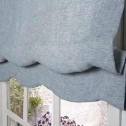 Linen Roman Blind - Shade-Roman in Grey Blue Color-Hardware Is Included Made To Measure Blind- Custom Blind - thumbnail 3