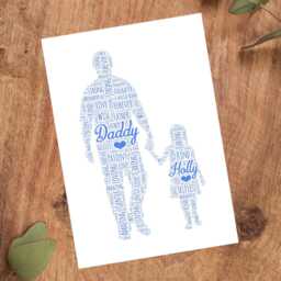 Personalised Father & Child Word Art Print, Custom Gift For Dad - thumbnail 3