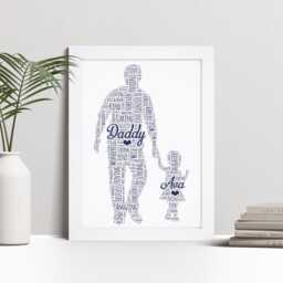 Personalised Father & Child Word Art Print, Custom Gift For Dad - thumbnail 1